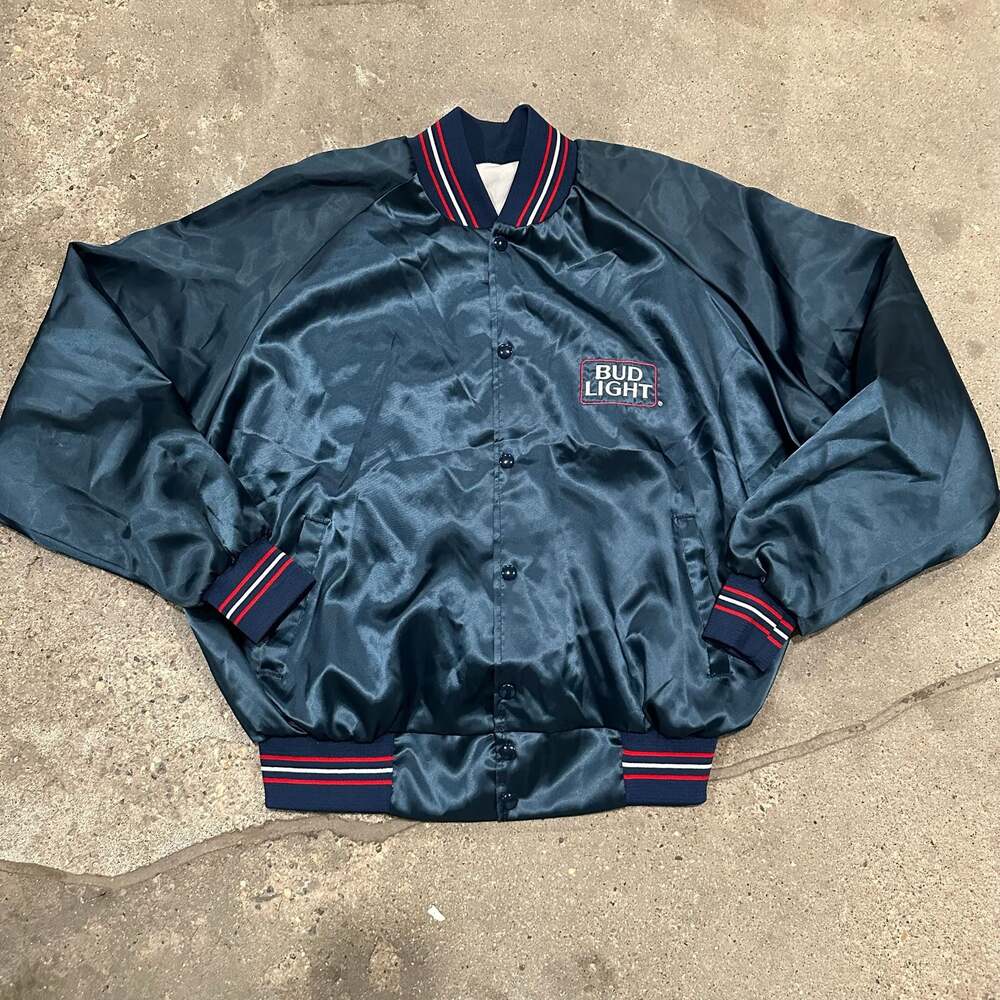Vintage Bud Light Satin Bomber Jacket
